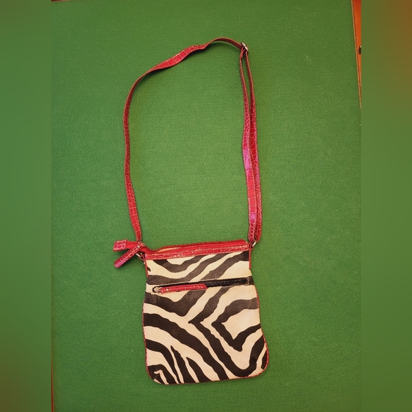 Vintage Red Peace Purse Black and White Stripes with  Rhinestone Peace S… - Picture 3 of 7